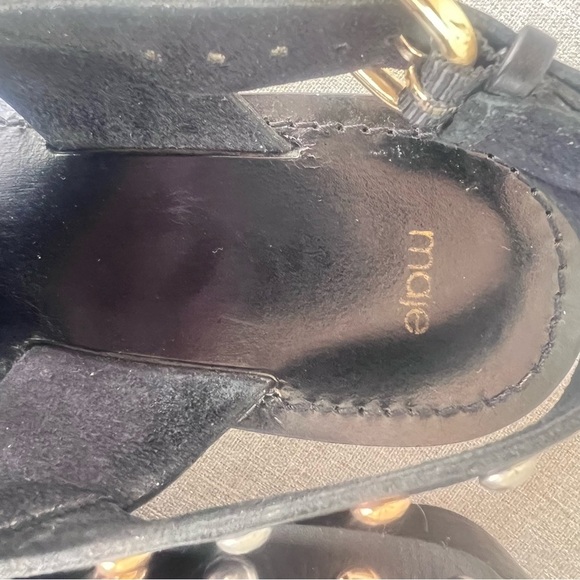 Maje Leather Studded Accents Slingback Sandals Size US7.5 / EU38 - Picture 4 of 7